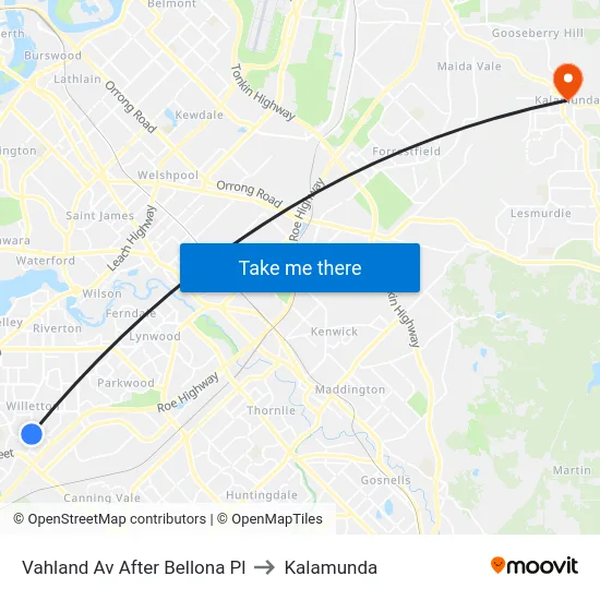 Vahland Av After Bellona Pl to Kalamunda map