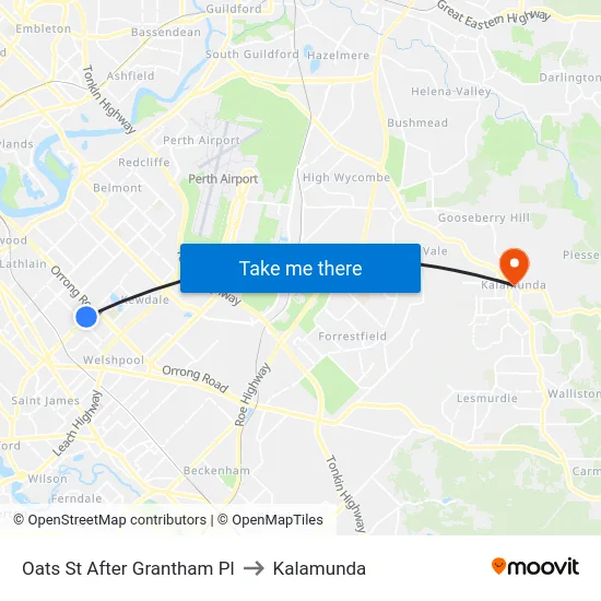 Oats St After Grantham Pl to Kalamunda map