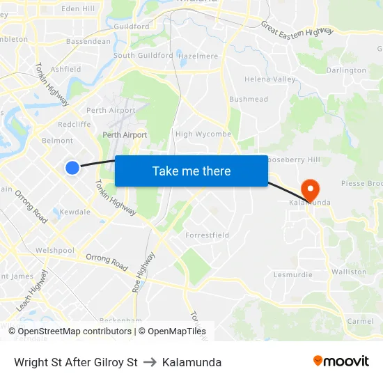 Wright St After Gilroy St to Kalamunda map