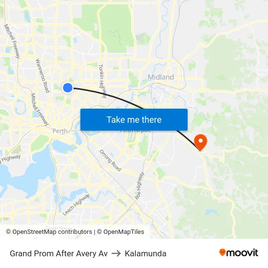 Grand Prom After Avery Av to Kalamunda map