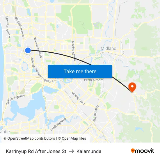 Karrinyup Rd After Jones St to Kalamunda map