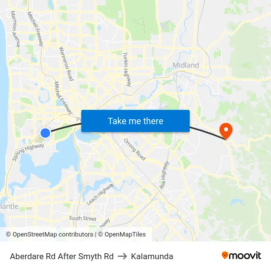Aberdare Rd After Smyth Rd to Kalamunda map