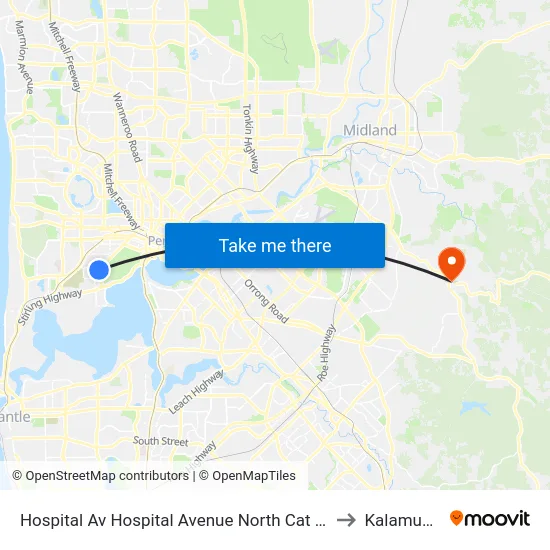 Hospital Av Hospital Avenue North Cat Id 114 to Kalamunda map