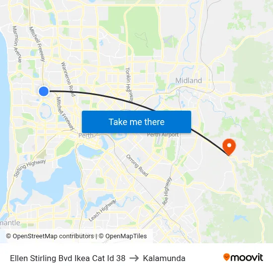Ellen Stirling Bvd Ikea Cat Id 38 to Kalamunda map
