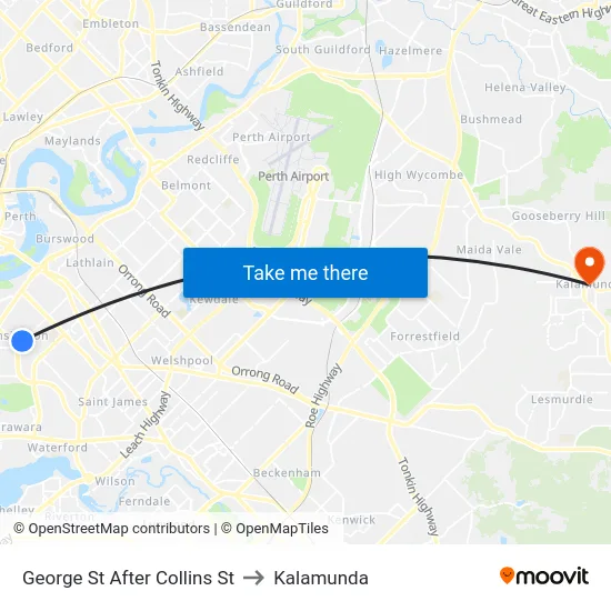 George St After Collins St to Kalamunda map