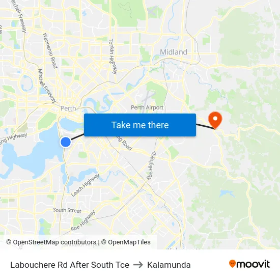 Labouchere Rd After South Tce to Kalamunda map