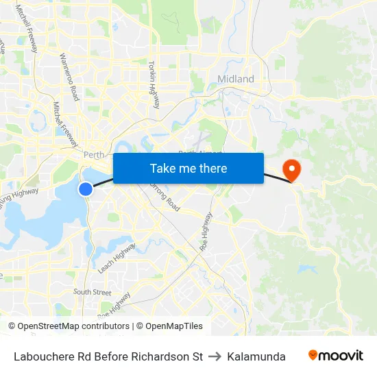 Labouchere Rd Before Richardson St to Kalamunda map