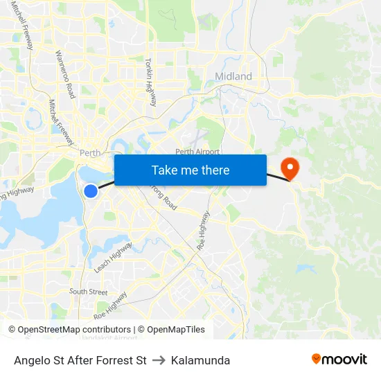 Angelo St After Forrest St to Kalamunda map