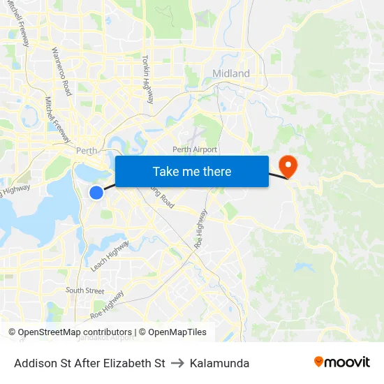 Addison St After Elizabeth St to Kalamunda map