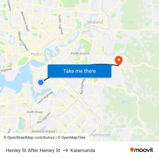 Henley St After Henley St to Kalamunda map