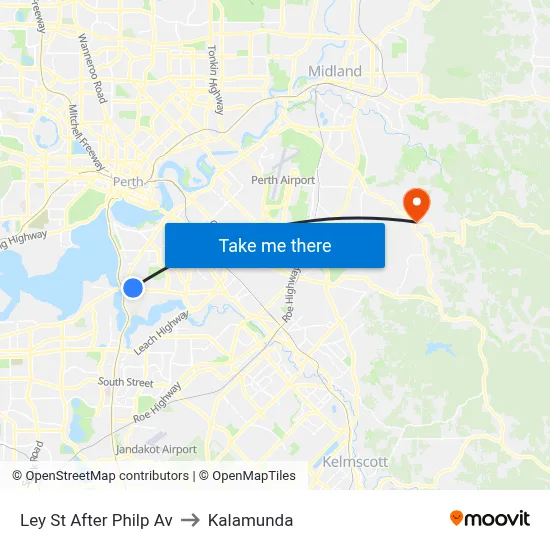 Ley St After Philp Av to Kalamunda map