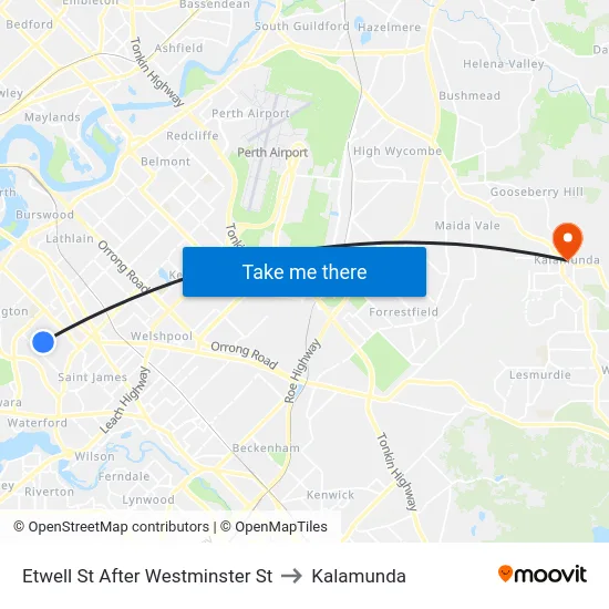Etwell St After Westminster St to Kalamunda map