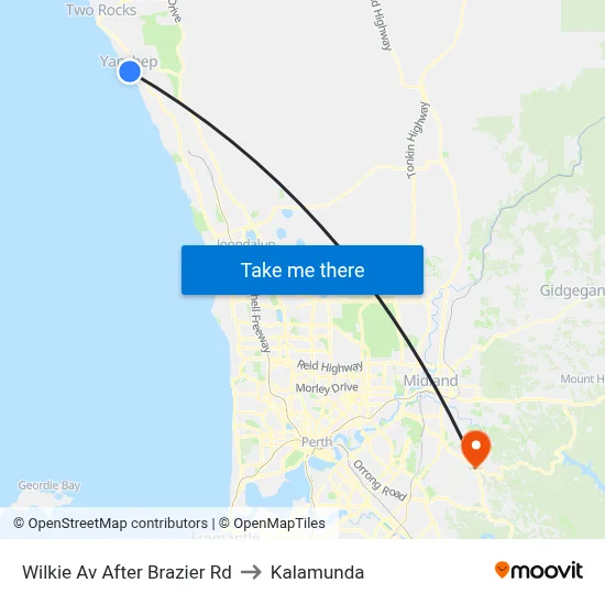 Wilkie Av After Brazier Rd to Kalamunda map