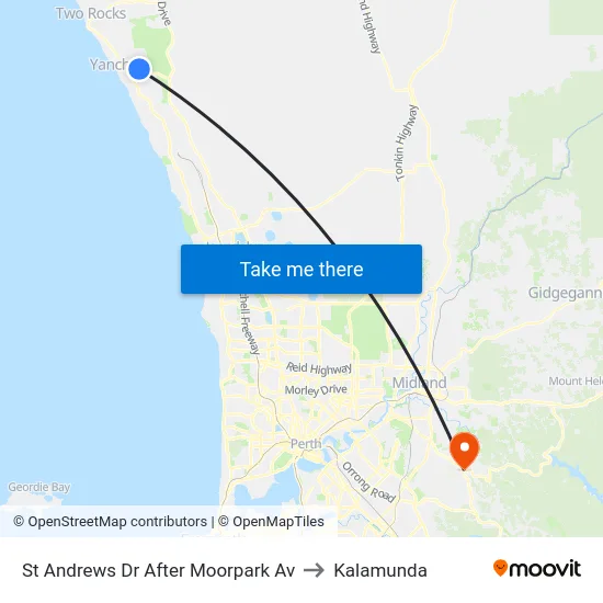 St Andrews Dr After Moorpark Av to Kalamunda map