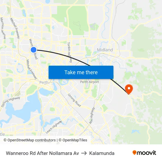 Wanneroo Rd After Nollamara Av to Kalamunda map