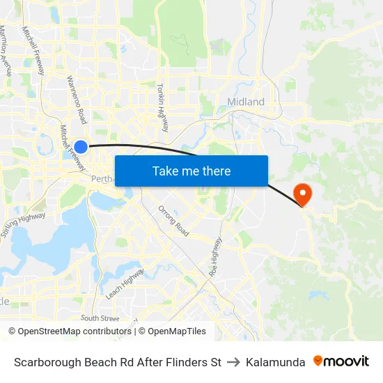 Scarborough Beach Rd After Flinders St to Kalamunda map