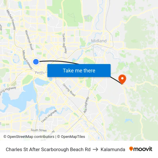 Charles St After Scarborough Beach Rd to Kalamunda map