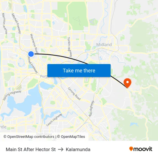 Main St After Hector St to Kalamunda map