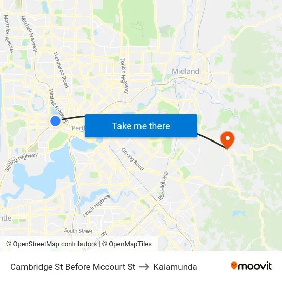 Cambridge St Before Mccourt St to Kalamunda map