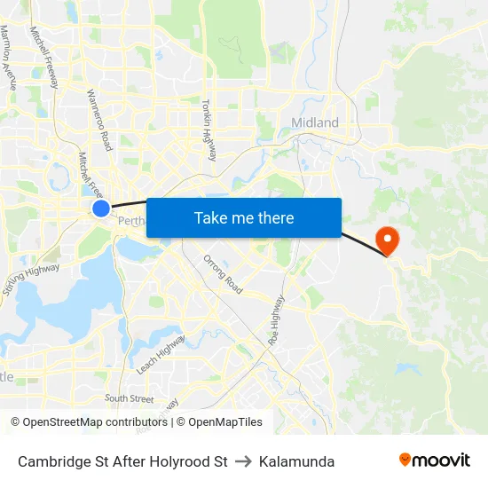Cambridge St After Holyrood St to Kalamunda map