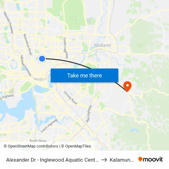 Alexander Dr - Inglewood Aquatic Centre to Kalamunda map