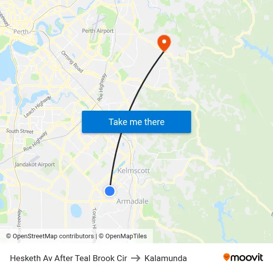 Hesketh Av After Teal Brook Cir to Kalamunda map