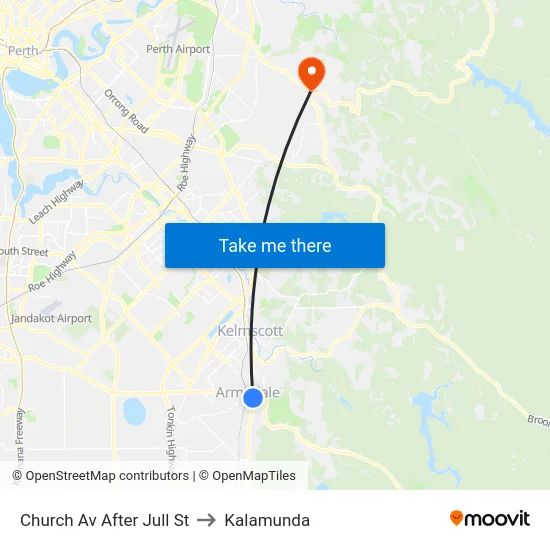 Church Av After Jull St to Kalamunda map