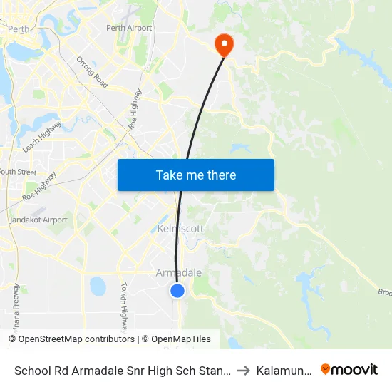 School Rd Armadale Snr High Sch Stand 2 to Kalamunda map