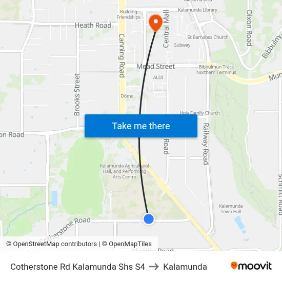 Cotherstone Rd Kalamunda Shs S4 to Kalamunda map