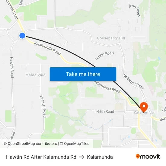Hawtin Rd After Kalamunda Rd to Kalamunda map