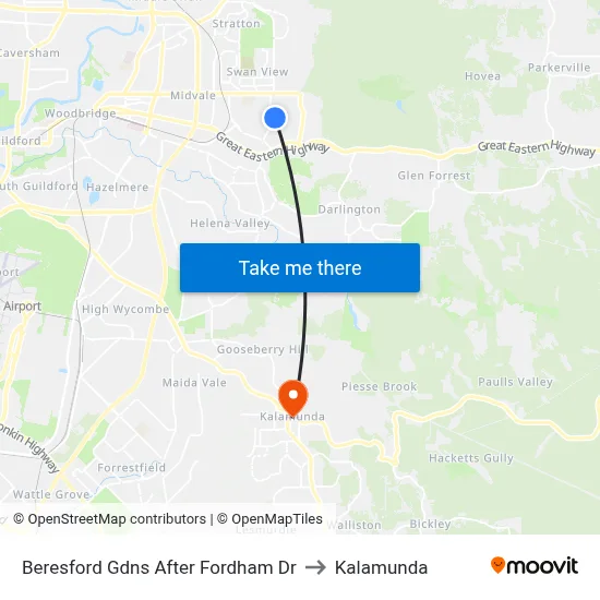 Beresford Gdns After Fordham Dr to Kalamunda map