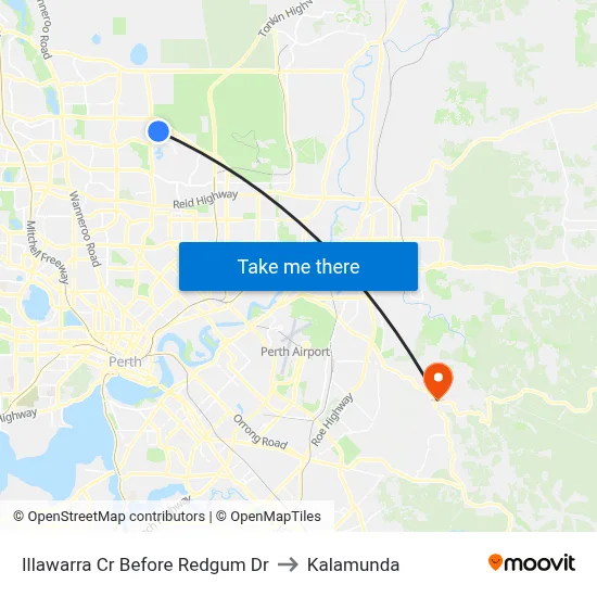 Illawarra Cr Before Redgum Dr to Kalamunda map