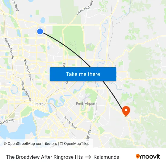 The Broadview   After Ringrose Hts to Kalamunda map