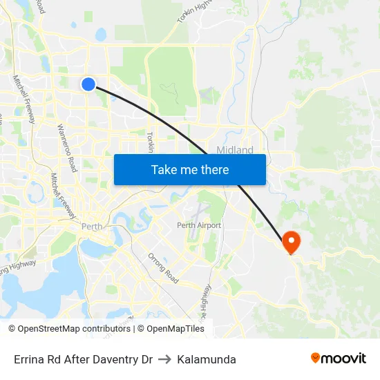 Errina Rd After Daventry Dr to Kalamunda map