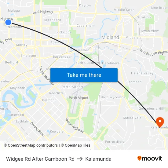 Widgee Rd After Camboon Rd to Kalamunda map