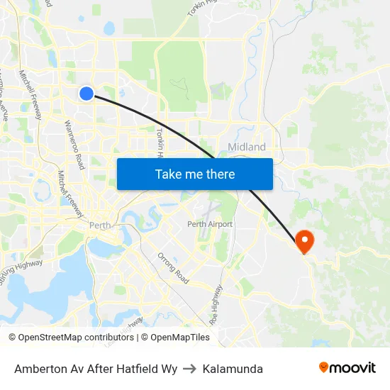 Amberton Av After Hatfield Wy to Kalamunda map