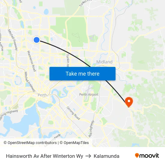 Hainsworth Av After Winterton Wy to Kalamunda map