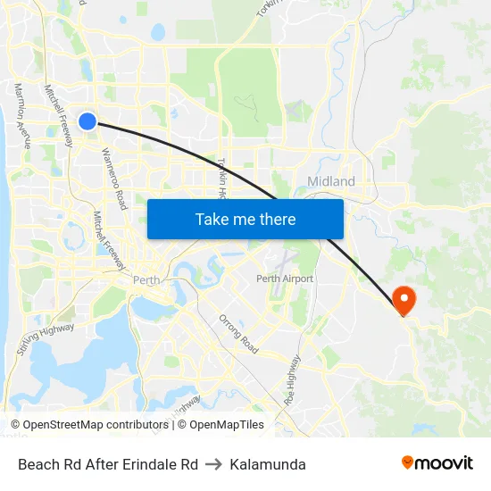Beach Rd After Erindale Rd to Kalamunda map