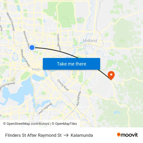 Flinders St After Raymond St to Kalamunda map