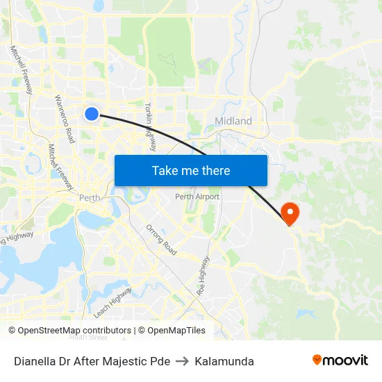 Dianella Dr After Majestic Pde to Kalamunda map