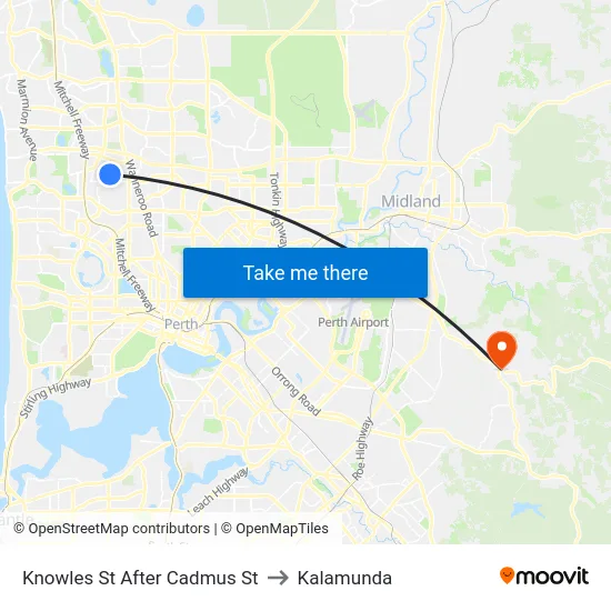 Knowles St After Cadmus St to Kalamunda map