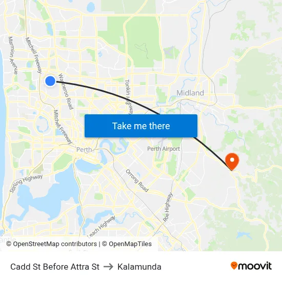 Cadd St Before Attra St to Kalamunda map