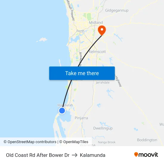 Old Coast Rd After Bower Dr to Kalamunda map