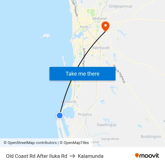 Old Coast Rd After Iluka Rd to Kalamunda map
