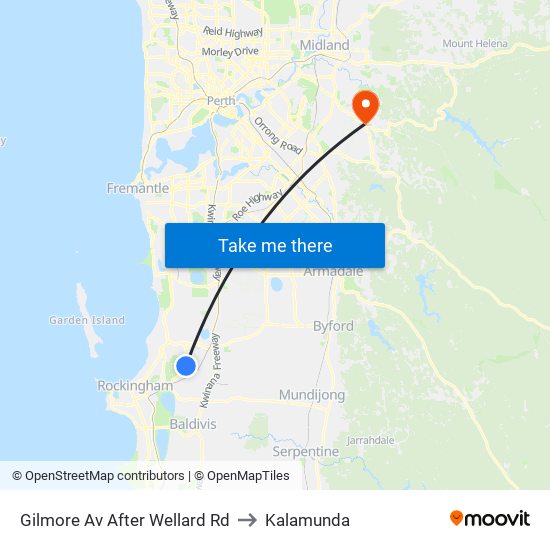 Gilmore Av After Wellard Rd to Kalamunda map