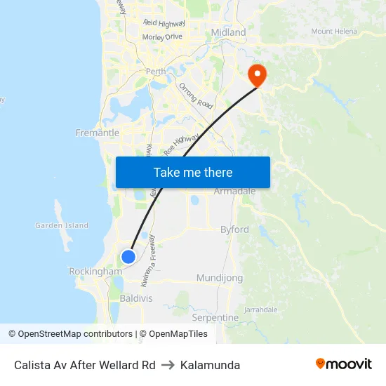 Calista Av After Wellard Rd to Kalamunda map