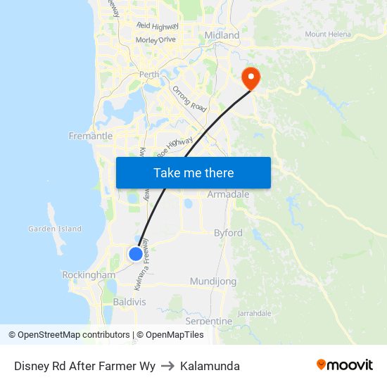 Disney Rd After Farmer Wy to Kalamunda map
