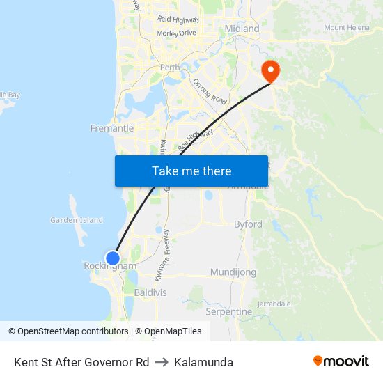 Kent St After Governor Rd to Kalamunda map