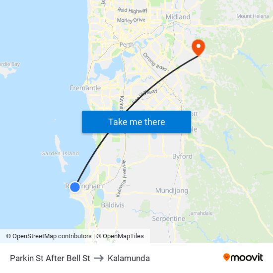 Parkin St After Bell St to Kalamunda map