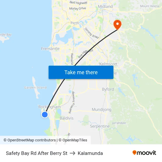 Safety Bay Rd After Berry St to Kalamunda map